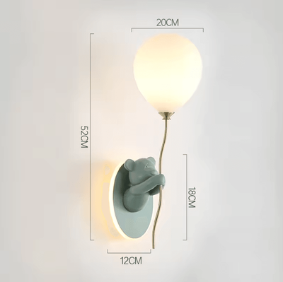 Inspire Curations Cute Bear Balloon Wall Lamp For Kids Room a Green warm Light