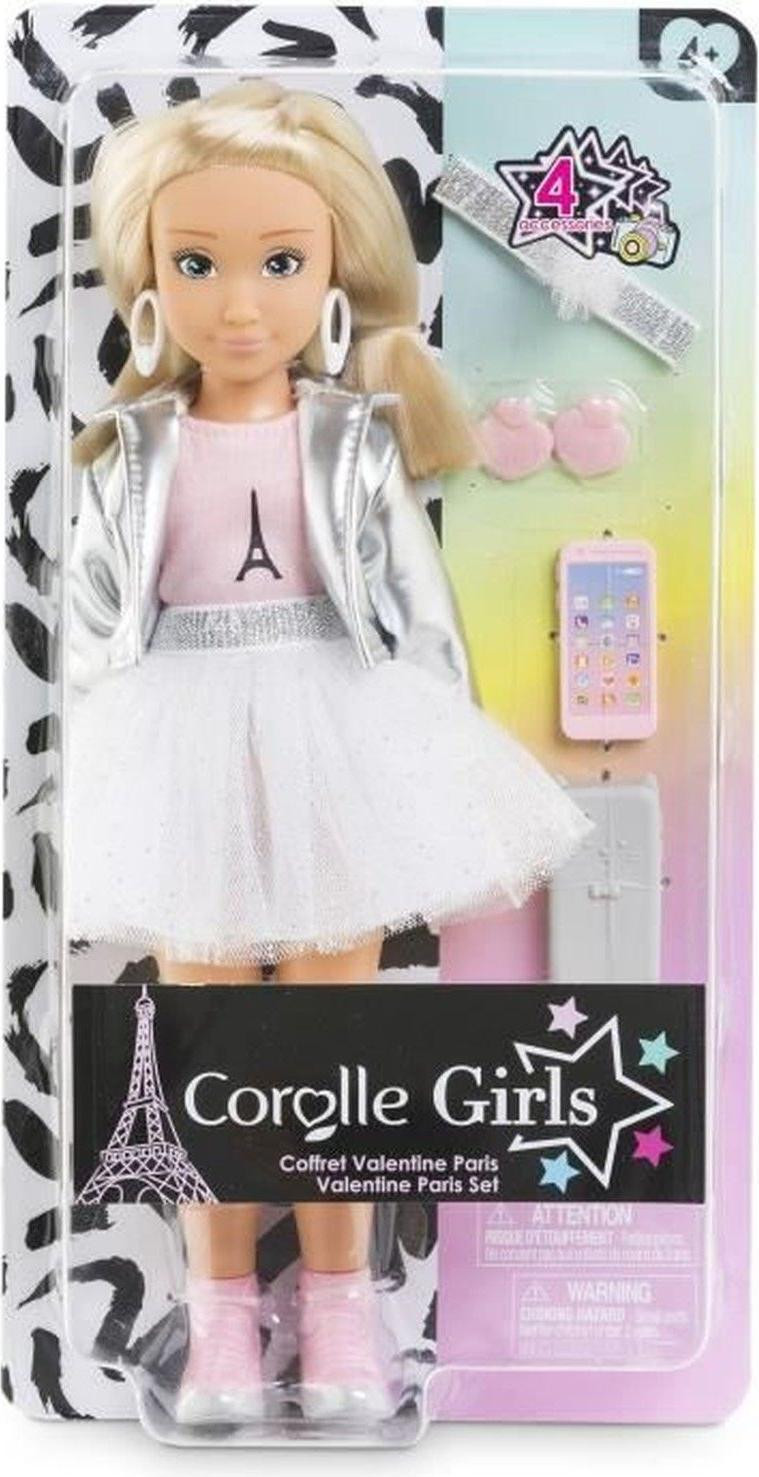 Corolle Valentine Fashion Week Paris Fashion Doll met 4 accessoires en vanillegeur, 28 cm