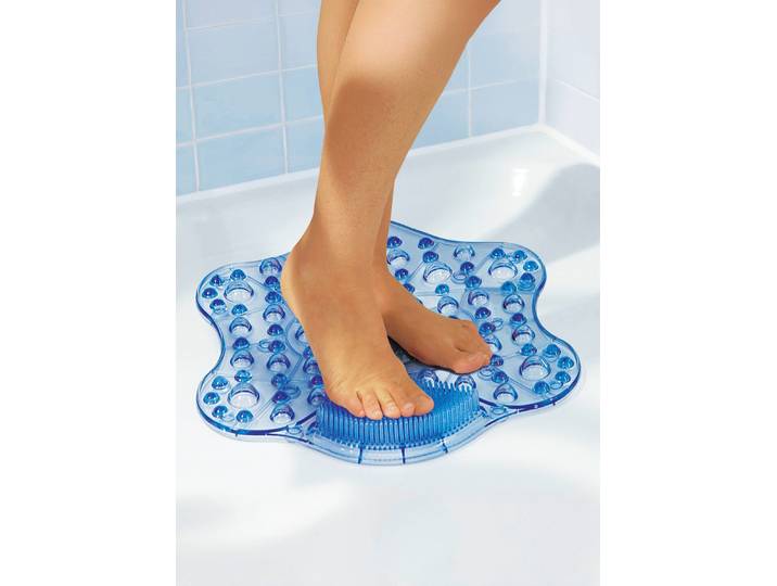 Massage-Duschmatte mit Saugnäpfen, Blau