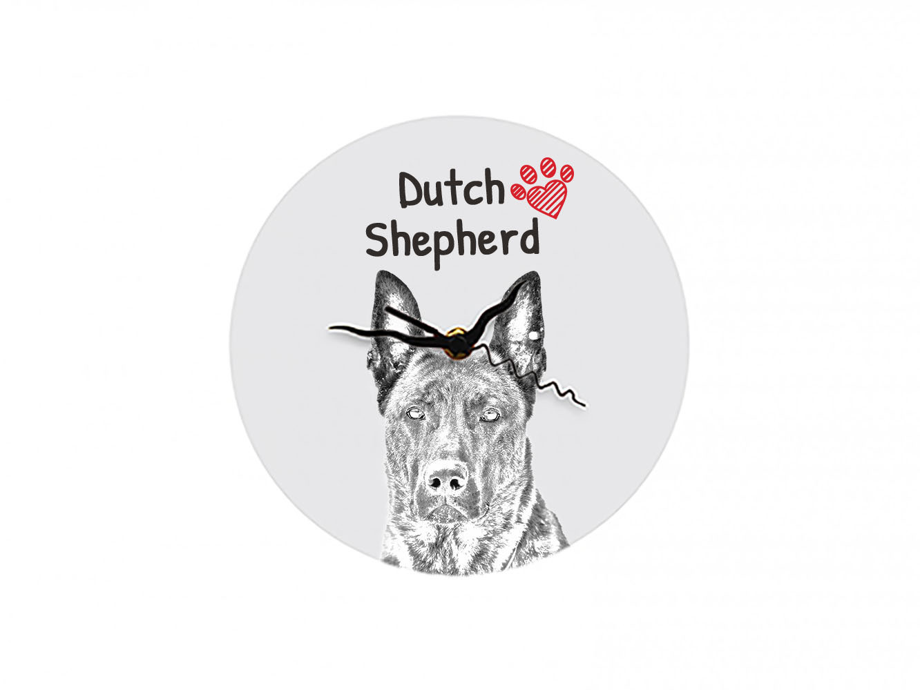 Art-Dog Wandklok Hollandse Herder