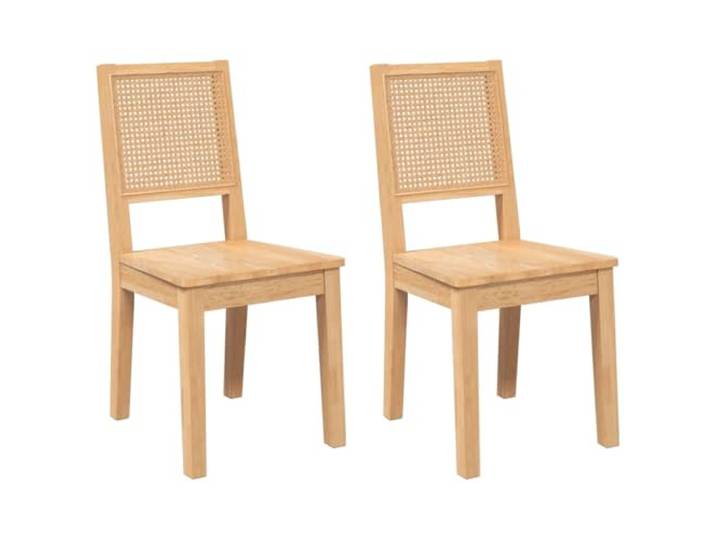 NKOPPFG Esszimmerstühle 2 STK. Massivholz Gummibaum Zeitloses Design,ergonomische Rückenlehne,Holzfüße,stoßfest,langlebig,Naturmaterial