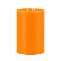 Kopschitz Kerzen 3-Docht Outdoor Kerze Gelb/Orange 20 x Ø 15 cm, Mehrdochtkerze, durchgefärbt