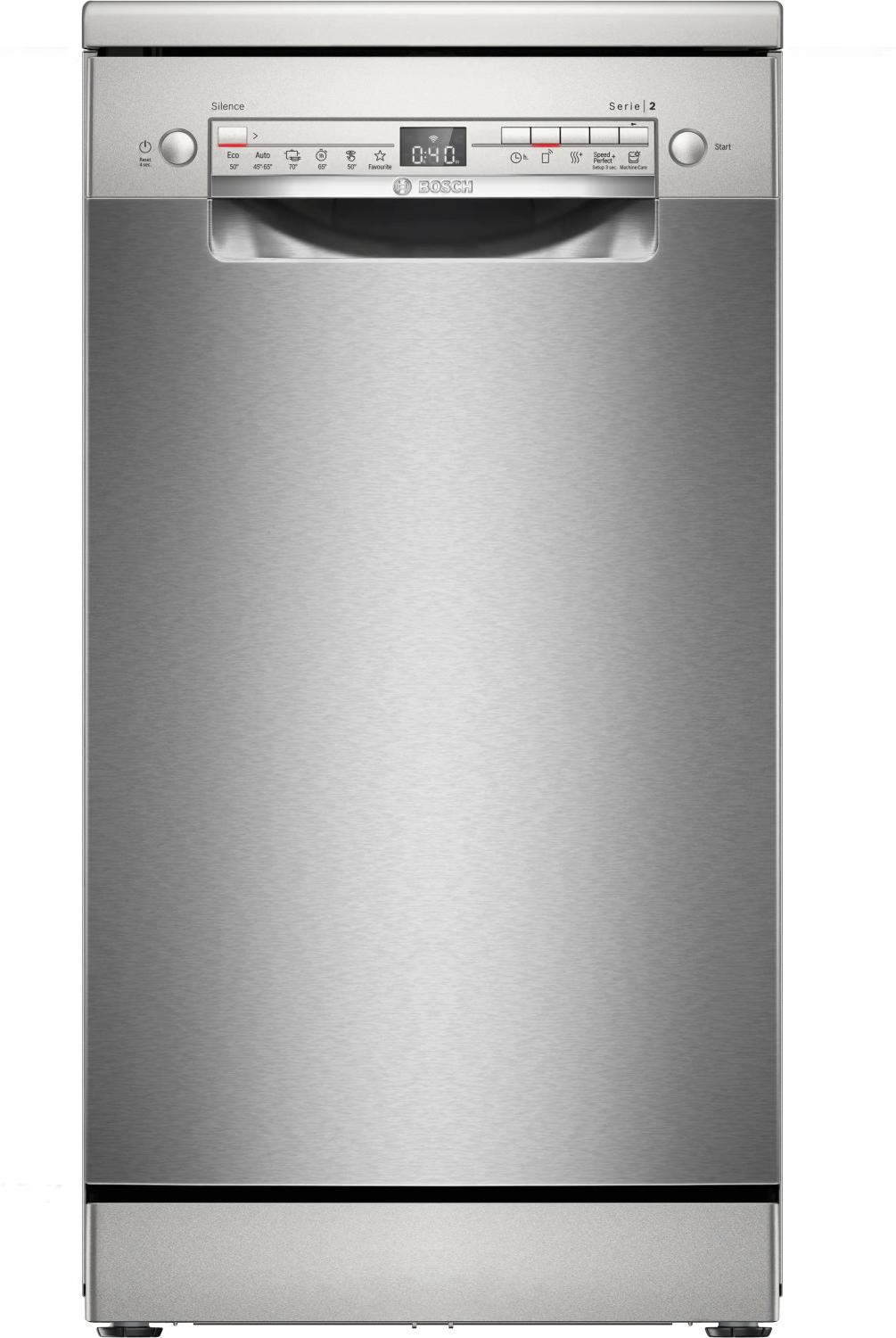 Bosch SPS2HKI55E, Freistehend, Single (45 cm breit), Edelstahl, Edelstahl, Tasten, 1,75 m