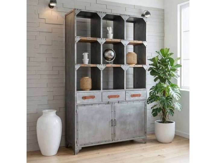 Vaisselier industriel finition naturelle