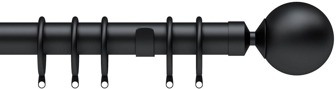 Wayfair Basics™ Single Curtain Pole Black 6.5cm H x 250cm W x 10cm D