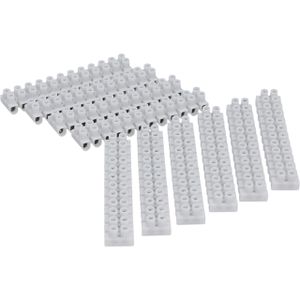 Unitec Lüsterklemme 40622, 12 Leiter, bis 6mm² Querschnitt, weiß, 10 Stück