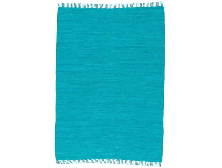 Tapis en coton uni turquoise 120x180 cm