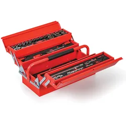 Aufklappbarer Werkstattkoffer mit Werkzeug, 245 x 495 x 220 mm, 85-tlg