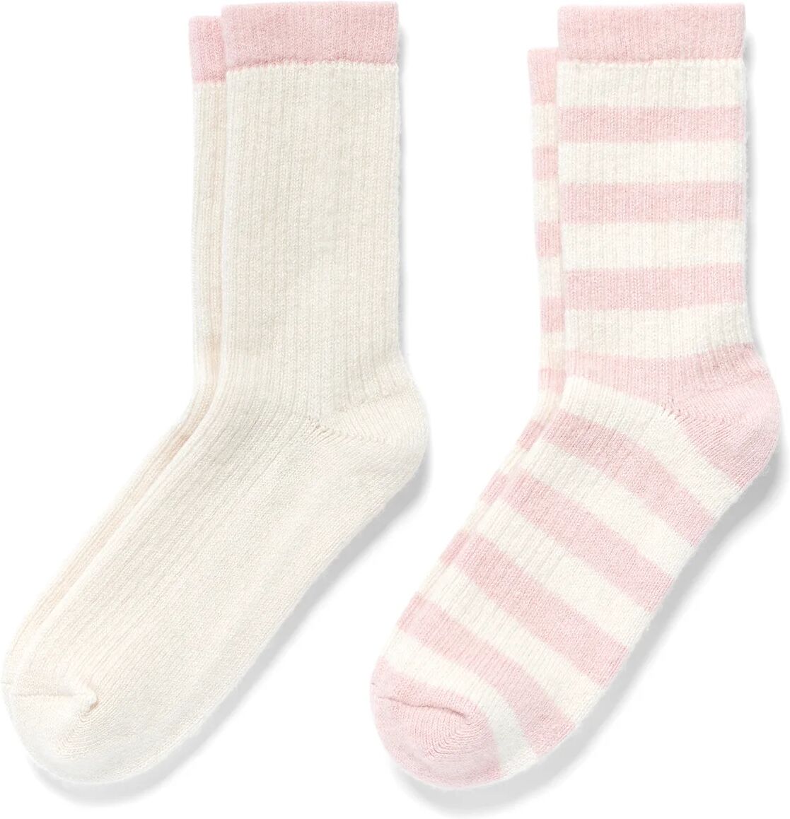 Tchibo - 2 Paar Wollsocken - Damen - Gr. 35-38 - creme/gestreift