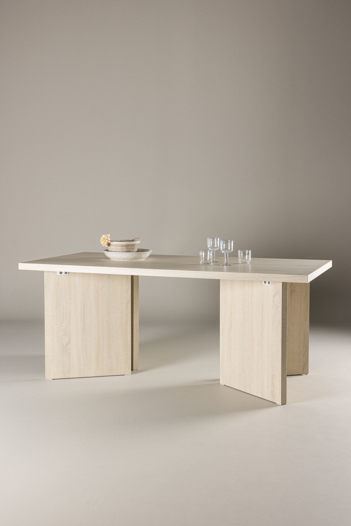 Esstisch VENTURE HOME "Bassholmen, rechteckiger Esstisch, 180 × 90 cm", beige (weißgewaschen, weißgewaschen), B:90cm H:75cm T:90cm, Tische, Esstisch, Esszimmertisch, MDF, rechteckig, einheitlich, einladend, robust weißgewaschen, weißgewaschen B/H/T: 90cm 