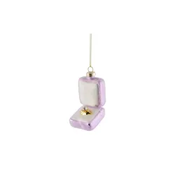 HOME STORY Baumschmuck Ring   , lila/violett , Glas , Maße (cm): B: 6,5 H: 7,8 T: 5.0