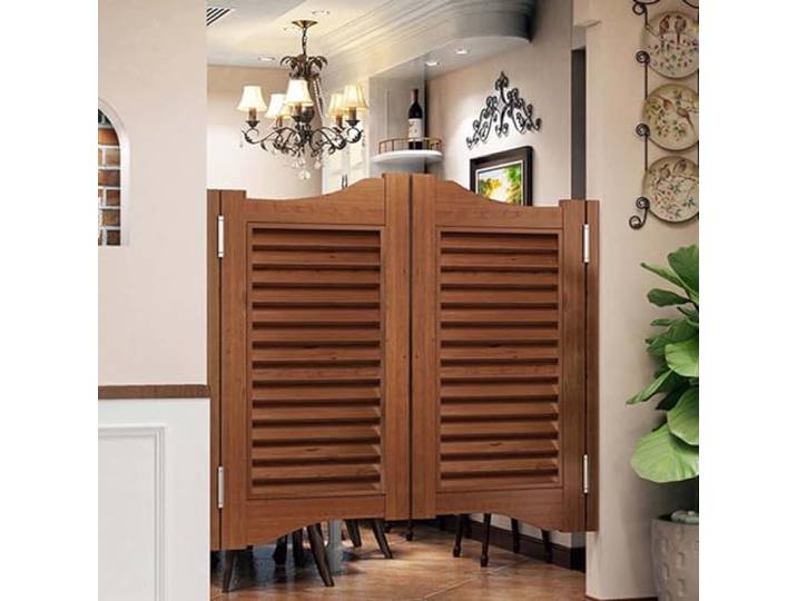 SRHIMEOS Saloontüren Westerntür W 80cm x H 100cm, Schwingtüren Pendeltüren, Massivholz Schwingtür Cowboy Bar Saloon Tür, Lamellentür Flurtrennwänden Cowboy-Tür, Für Veranda Terrasse