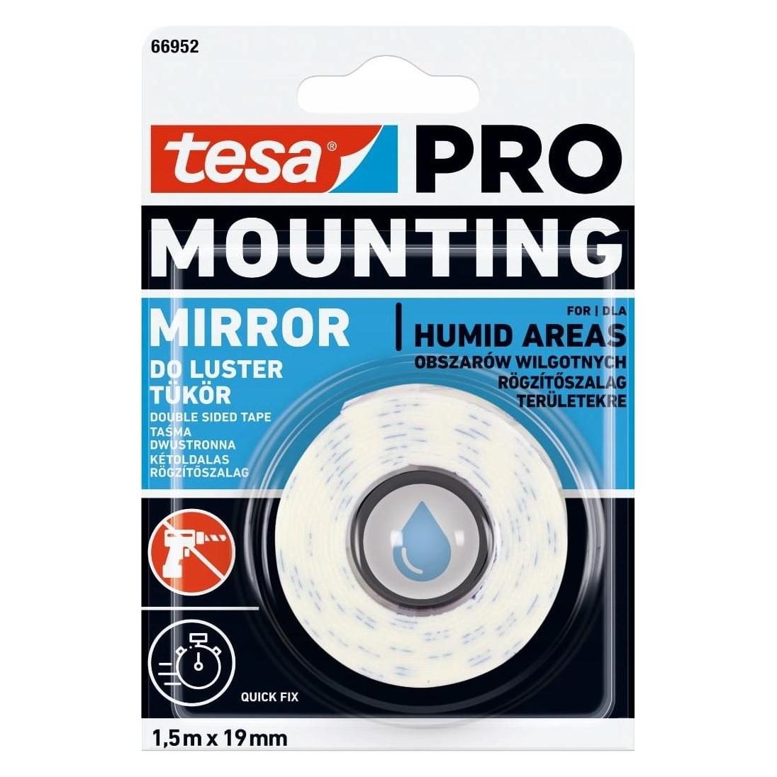 tesa 66952 Pro Spiegel Montageklebeband 1,5 m x 19 mm (19 mm) (H6695206)