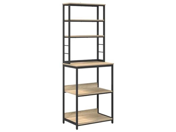 KGHERMDF Küchenregal Sonoma-Eiche 60 x 40 x 168 cm Holzwerkstoff Freistehend, Stabiler Stahlrahmen, Abriebfest, Für Küche Und Essbereich
