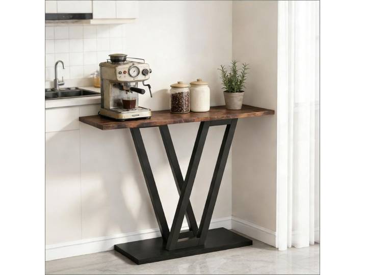 Console Meuble - Console d'entrée de Couloir Industrielle-Tables d'entrée de Table de canapé étroite pour Salon-110x30x80cm-Marron