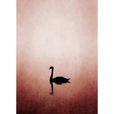 Fototapete LIVING WALLS "ARTist Swan Lake", rot (rot, schwarz), B:2m L:2,8m, Vlies, Tapeten, Vlies, Wand, Schräge