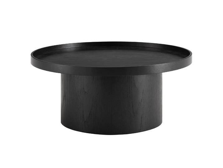 Couchtisch BOURAPIL Ø 80cm Schwarz/Eiche Schwarz