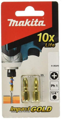 Makita B-28329 Impact Gold Embout de vissage PH1, 25 mm, par 2