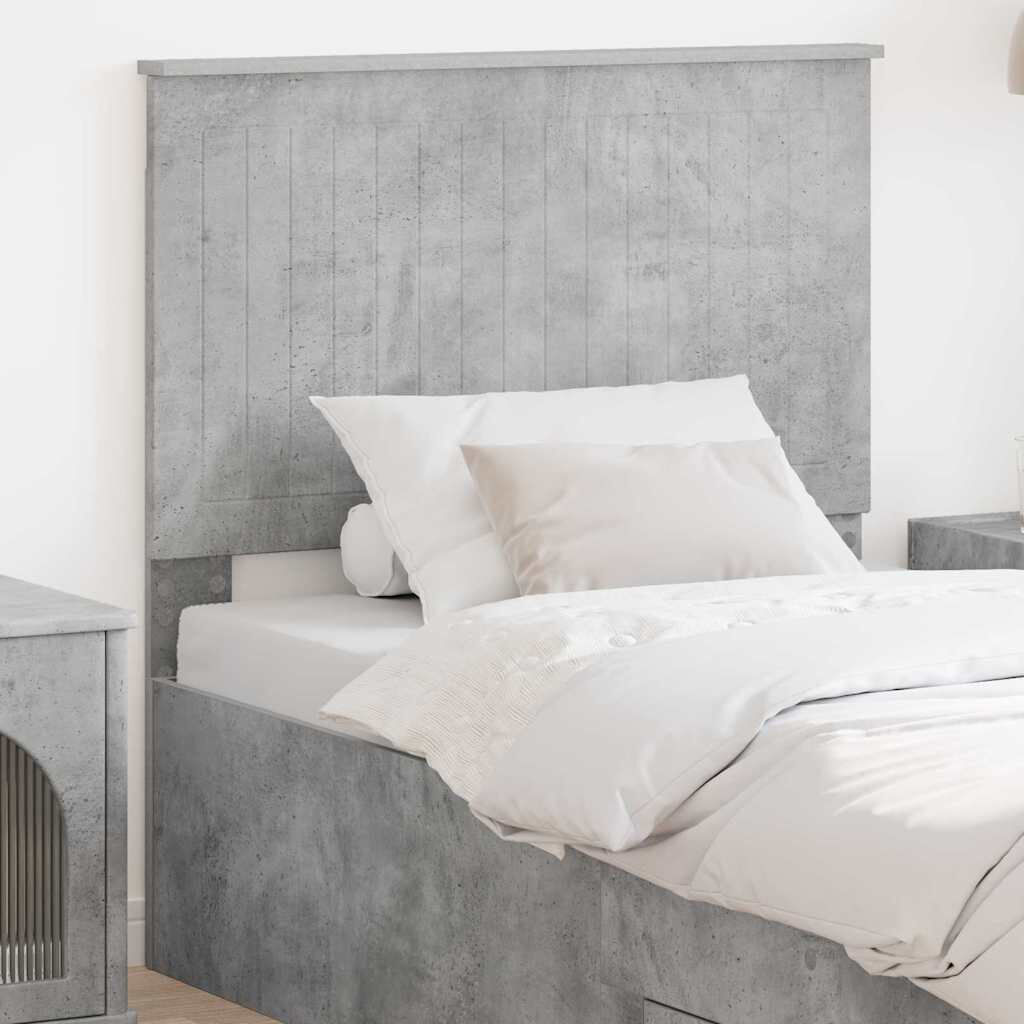 17 Stories Panel Headboard Concrete Grey UK Single - DE 90 x 190 cm