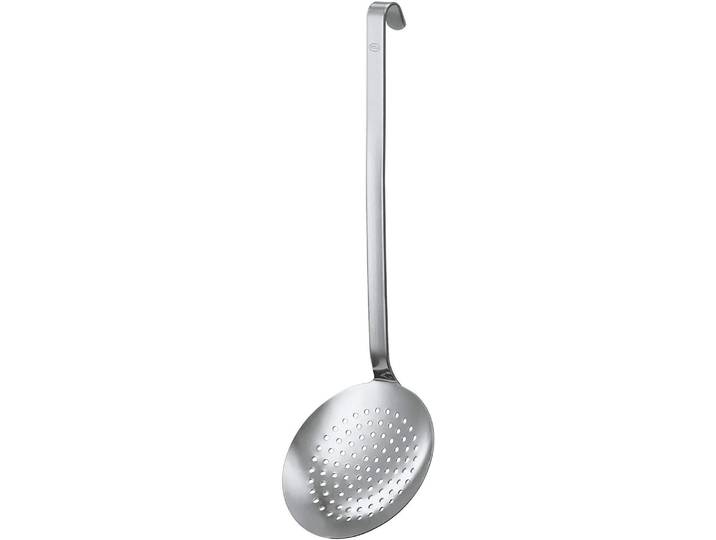 Schaumlöffel RÖSLE, silber (edelstahlfarben), B:10cm Ø:10cm, Edelstahl 18/10, Kochlöffel, Schaumlöffel, Abseihlöffel mit Hakengriff, Edelstahl 18/10, spülmaschinengeeignet