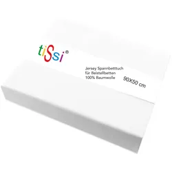 Tissi Spannbetttuch Jersey für Beistellbetten 90x50cm, Tissi: Weiß