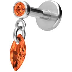 Titan Labret mit Innengewinde KRISTALLOVAL