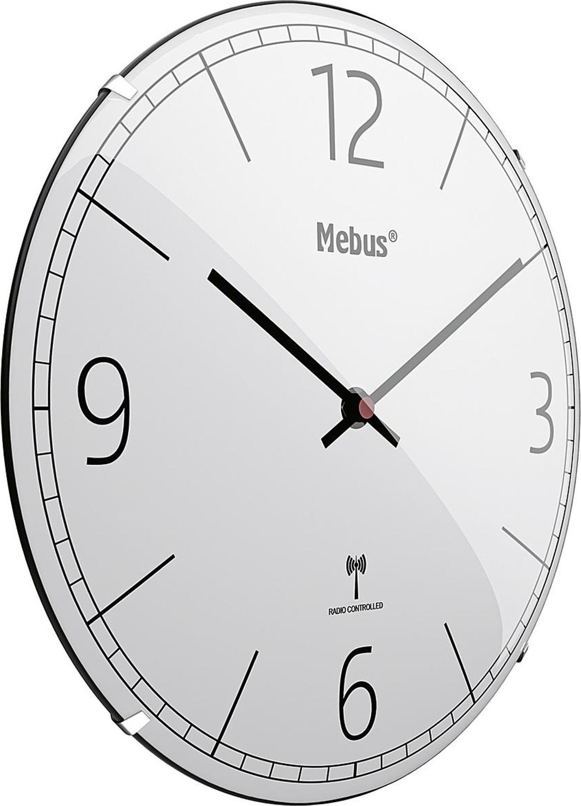 MEBUS Funkwanduhr grijs