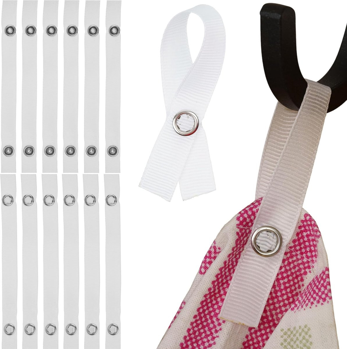 Wit Handdoekhouder met 15 cm Lus van Ophanglus Textiel