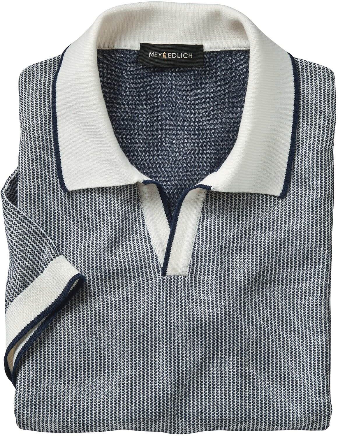 Mey & Edlich Feinstruktur-Polo Blau 56