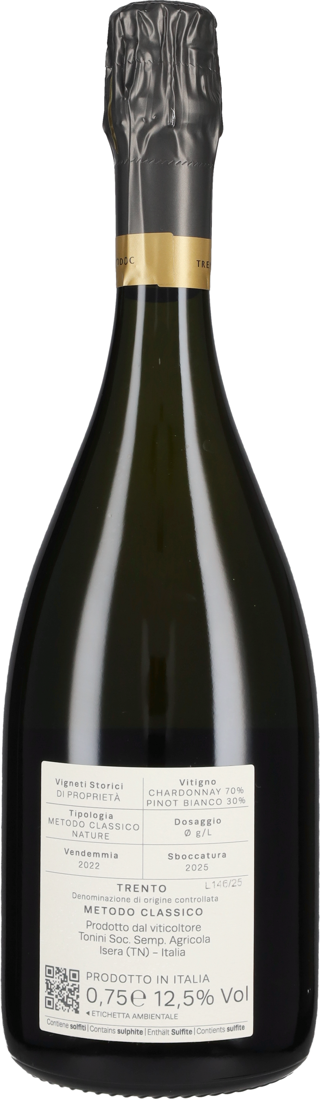Trento Spumante Brut Nature Tonini