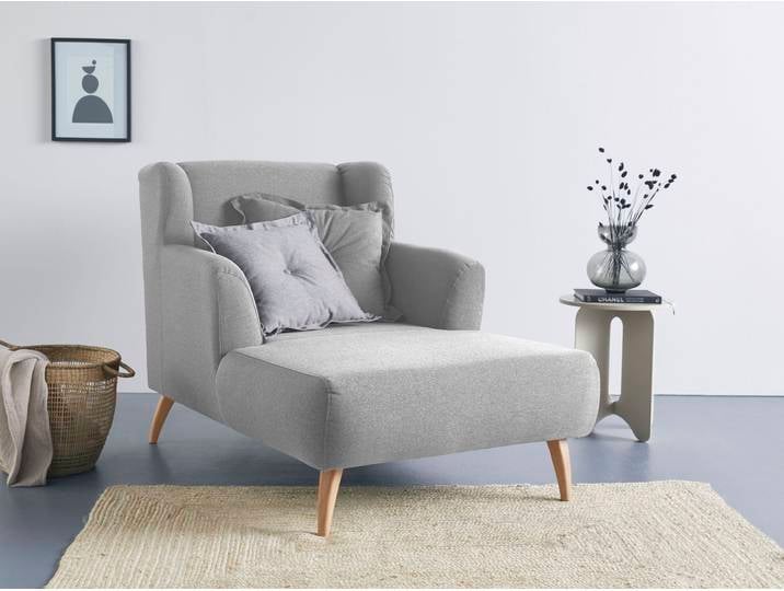 Loveseat HOME AFFAIRE Baggio Kuschel Mega Lounge Big Sessel , grau, B:101cm H:99cm T:152cm, Sessel