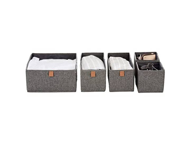 LOVE IT STORE IT Premium kledingkast-opbergbox, grijs, set van 5 stuks