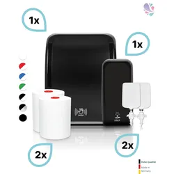 KOMPLETT-SET Waschraum SENSOR: Handtuchrollenspender SENSOR + 2 TAD Handtuchrollen + Schaumseifenspender SENSOR + 2 Kartuschen