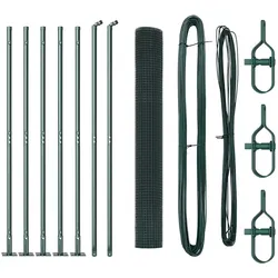 vidaXL Zaunpfosten Grün 10 x 0,8 m (16 x 16 mm Draht) Stahl und PVC