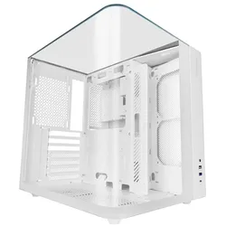 Mars Gaming ATX Semi-Tower Gehäuse MCINFINIOLITEW Weiss (ATX, mATX, Mini-ITX), PC Gehäuse, Weiss