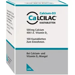 CALCILAC Kautabletten 500 mg/400 I.E. 100 St