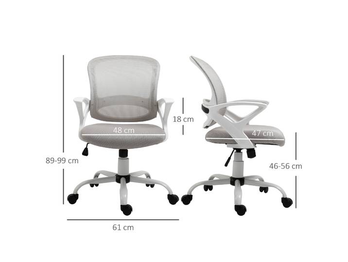 Vinsetto Chaise Bureau Ergonomique Réglable Roulettes Gris
