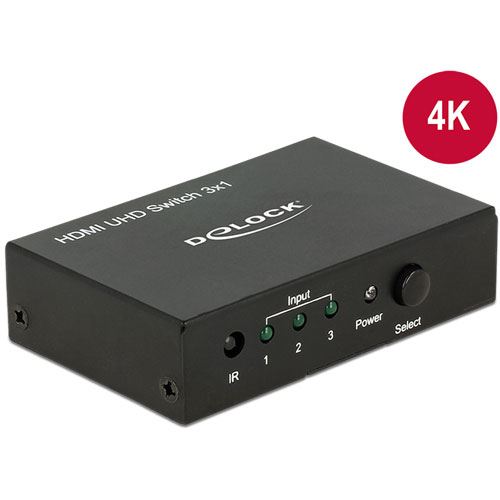 DeLOCK HDMI Switch 3 in > 1 out HDMI 4K UHD Delock
