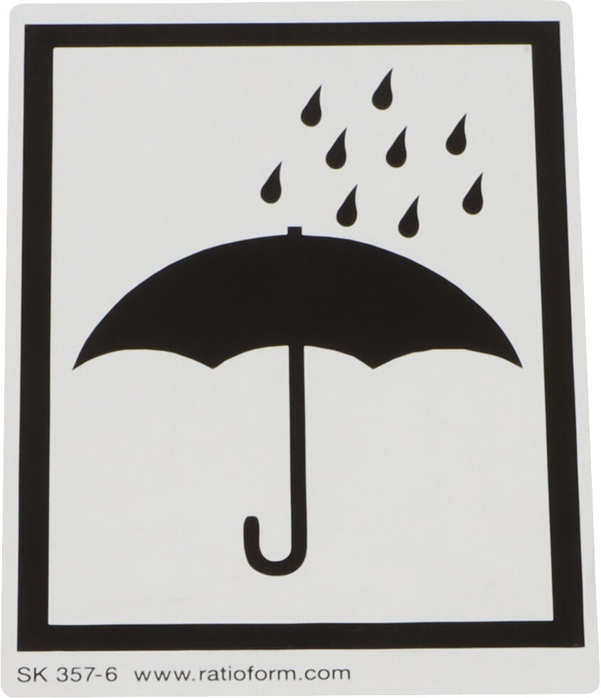 Warnetiketten, Aufdruck Symbol Vor Nässe/Feuchtigkeit schützen, VE 1000 Stk, LxB 74 x 105 mm, ab 10 VE ratioform