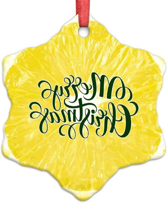 Keramisch Kerstboom Ornament Vruchten Hanger met Textuur - 7,62 cm