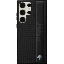 BMW Etui BMHCS23L22RDPK S23 Ultra S918 czarny/black hardcase Leather Textured & Stripe (Samsung Galaxy S23 Ultra), Smartphone Hülle, Schwarz