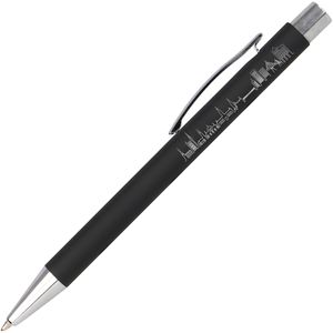Online Kugelschreiber Soft Metal Hamburg, 21748/3G, Gehäuse Classic Black, Schreibfarbe blau