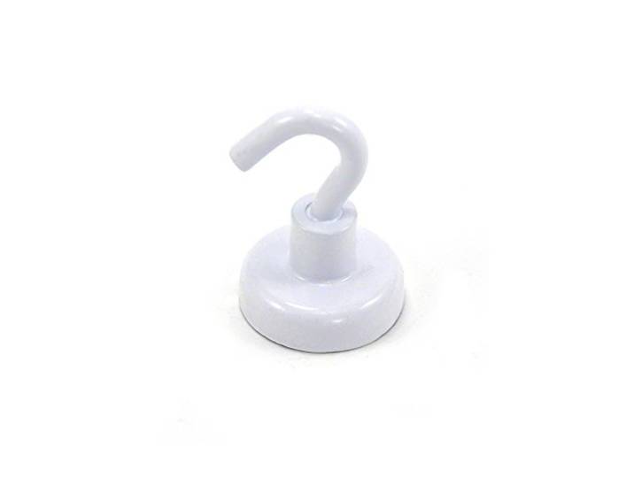 25mm Weiß Gestrichene Neodym - Hakenmagnet Mit M5 - Haken - 25mm Durchmesser x 36,5mm Hoch - 20kg Zug - Pack von 20