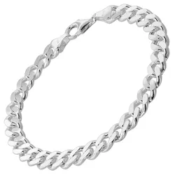 trendor 85895 Armband für Männer 925 Silber Panzerkette Massiv Breite 8,2 mm, 21 cm