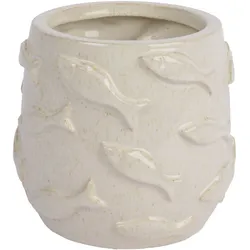 Übertopf FISCHE (DH 16x15 cm) - weiß - DH 16x15 cm