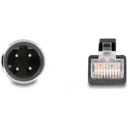Delock M12 Adapterkabel D-kodiert 4 Pin Stecker zu RJ45 Stecker 50 cm (S/FTP, CAT5e, 0.50 m), Netzwerkkabel
