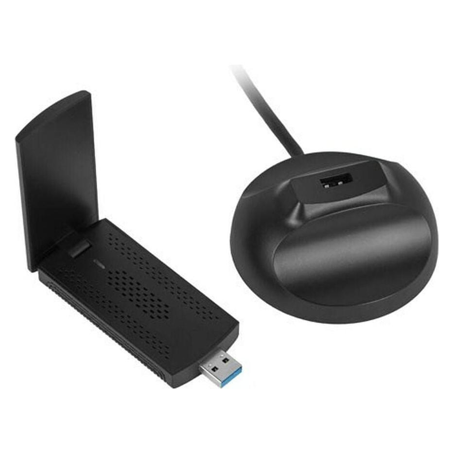 Lanberg BEZPRZEWODOWA KARTA SIECIOWA WIFI NC-3000-WI USB 3.0 AX3000 TRI-BAND 2 WEWNĘTRZNE ANTENY (USB-C) (NC-3000-WI)