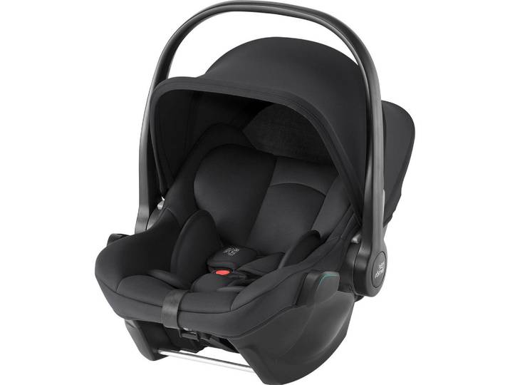 Britax Römer Babyschale Baby-Safe Core, Schwarz, 44x64x61 cm, UV 50+, ECE R 129 i-Size, abnehmbarer und waschbarer Bezug, ergonomischer Tragebügel, Flugzeugzulassung, Gurtlängenverstellung, Sonnendach, optimaler Aufprallschutz, schadstoffgeprüft, schnell und leicht im Auto montierbar, verstellbare Sitz- und Schlafpositionen, 3-Punkt-Gurt, Baby on Tour, Babyschalen, Babyschalen