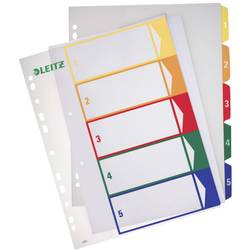 Leitz 12910000 Register DIN A4, Überbreite 1-5 Polypropylen Mehrfarbig 5 Registerblätter PC-beschriftbar 12910000