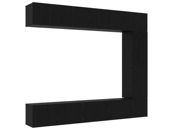 LMTYOENFG TV-Schrank Set 5-Teilig Wandmontiert Schwarz Eichen-Optik Platzsparende Lowboard Kombination aus Holzwerkstoff für Wohnzimmer und Schlafzimmer mit reichlich Stauraum.